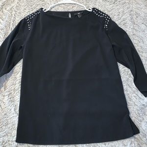 H&M black blouse with jewels on sleeves